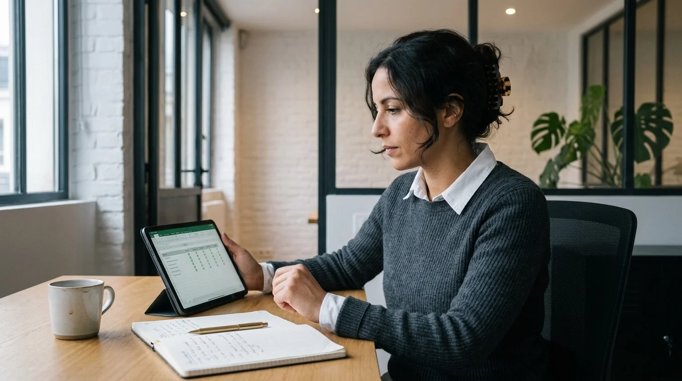 Operations leader validating automated data compliance on a tablet