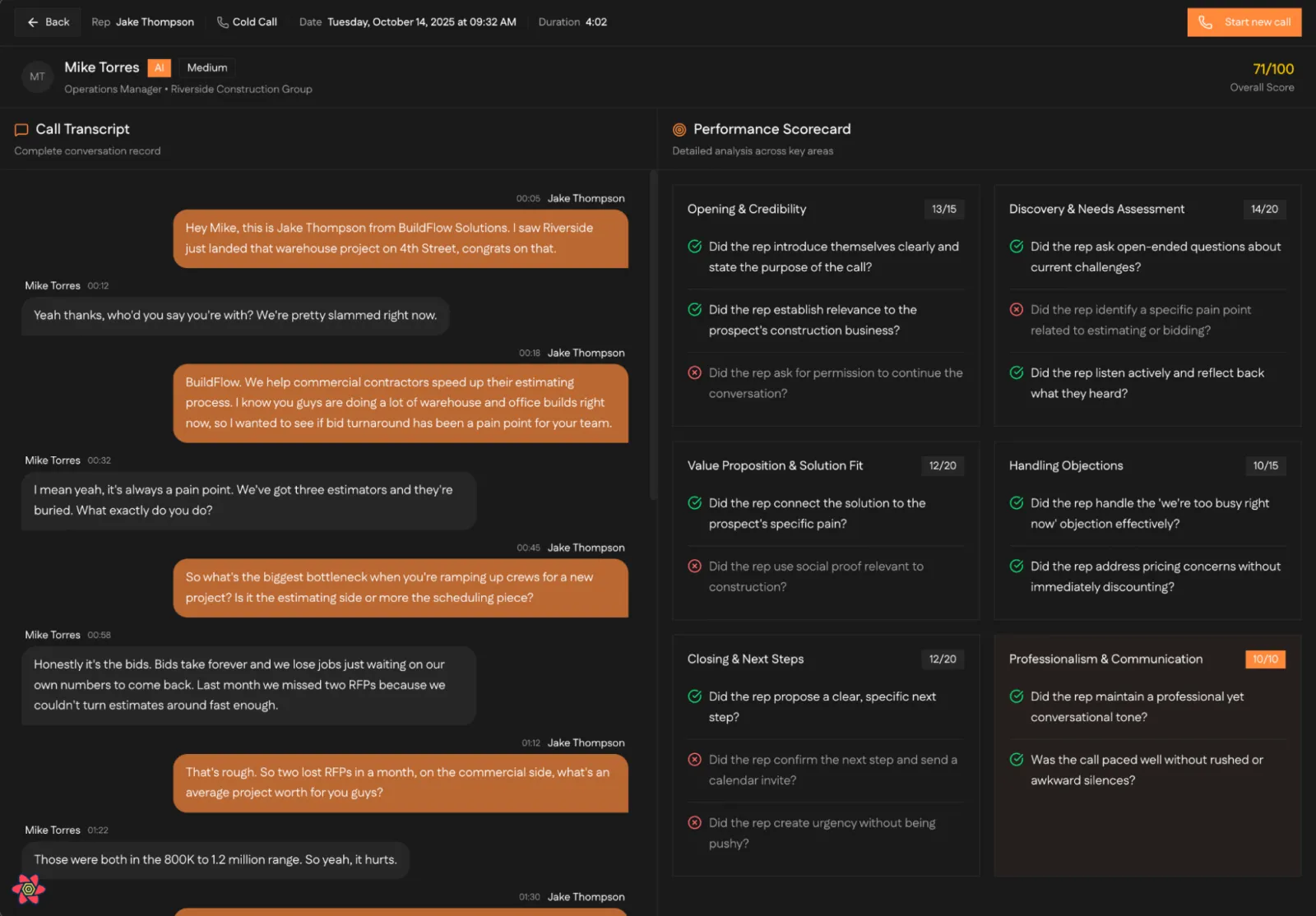 Impulsion voice training interface