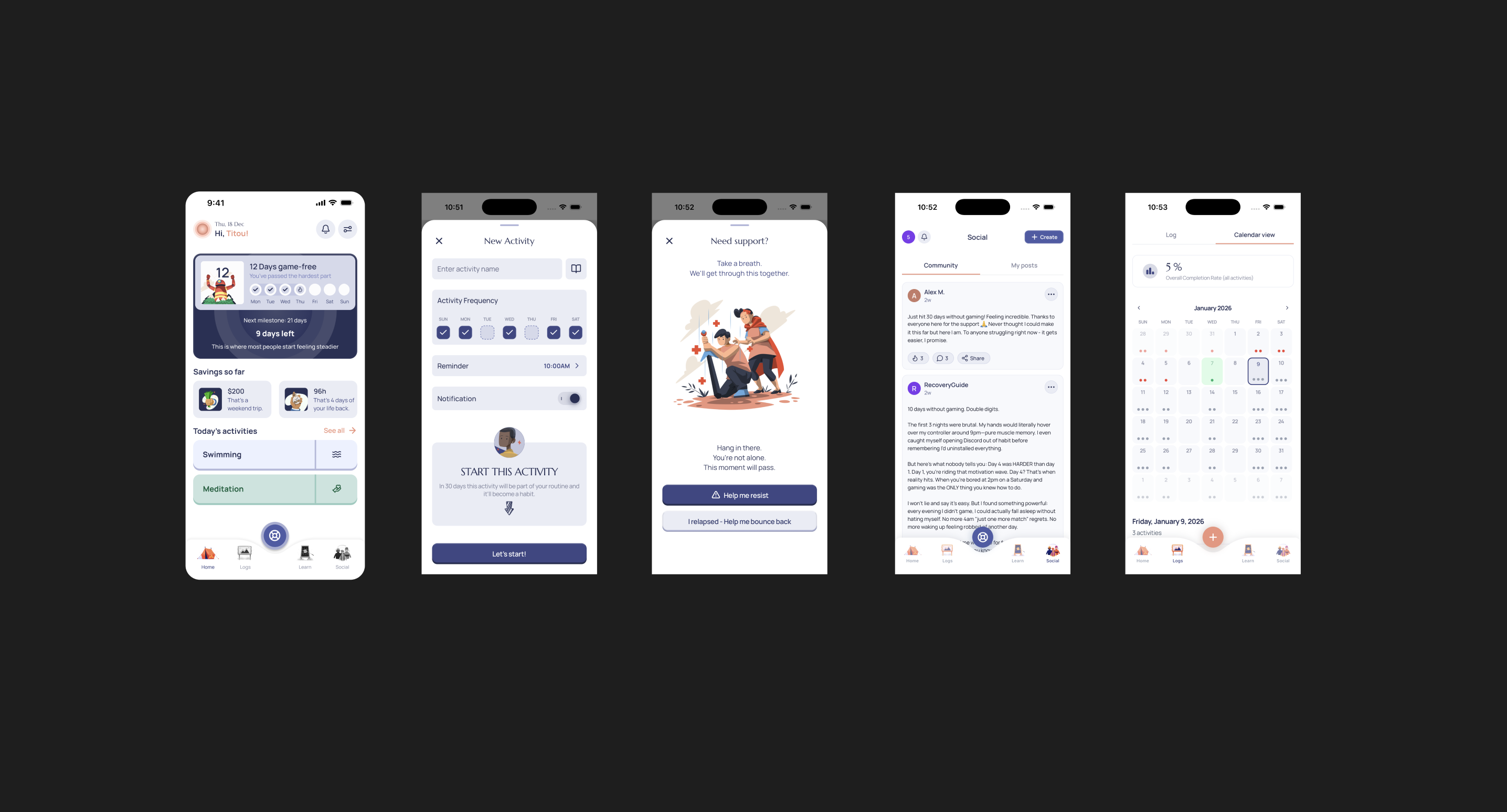 Lume app screens